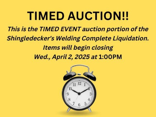Shingledecker's Welding Auction - TIMED Portion