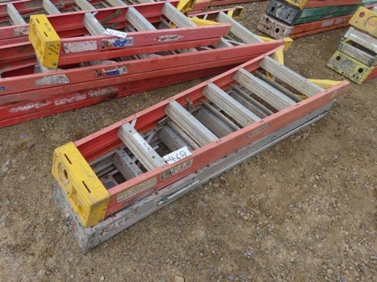 (2) 8' and (1) 4' Fiberglass Step Ladders and (1) 6' Aluminum Step Ladder