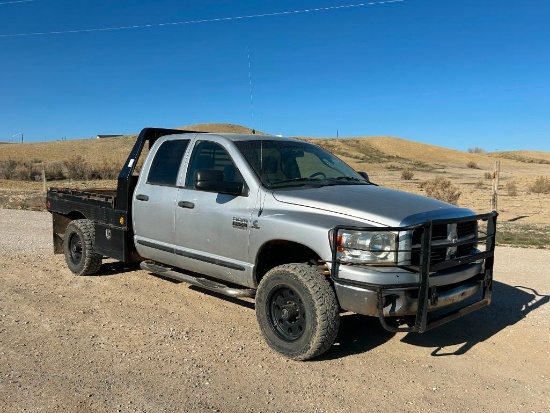 2007 DODGE Model 2500HD, 4x4 Crew Cab Flatbed Truck, VIN# 3D7KS28A97G855433, powered by Cummins 6.7L