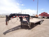 1994 PJ Tandem Axle Gooseneck Trailer, VIN# 4P5GF2525R1111045, equipped with 8' x 20' level deck,
