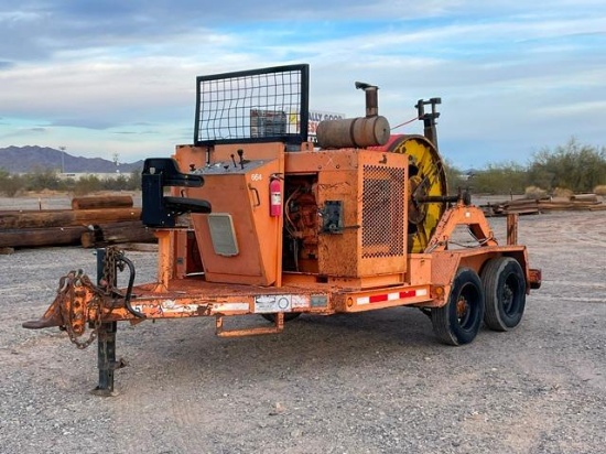 2008 WAGNER SMITH Model T-DPT-90 Single Drum Hydraulic Puller, s/n 1W9DP20288C161168, powered by