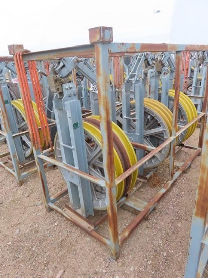 (3) 32", 20,000# Helicopter Bundle Blocks, header bar and rack (DAY 2) (CO)