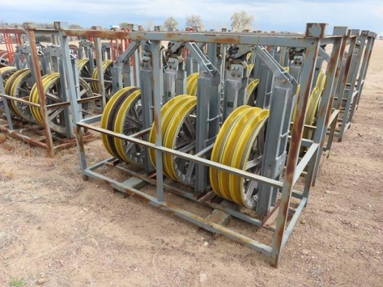 (3) 32", 20,000# Helicopter Bundle Blocks, header bar and rack (DAY 2) (CO)