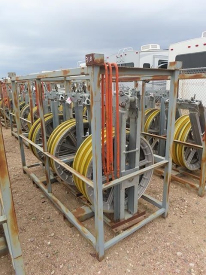 (3) 32", 20,000# Bundle Blocks, header bar and rack (DAY 2) (CO)