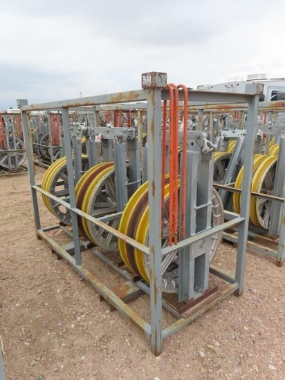 (3) 32", 20,000# Bundle Blocks, header bar and rack (DAY 2) (CO)