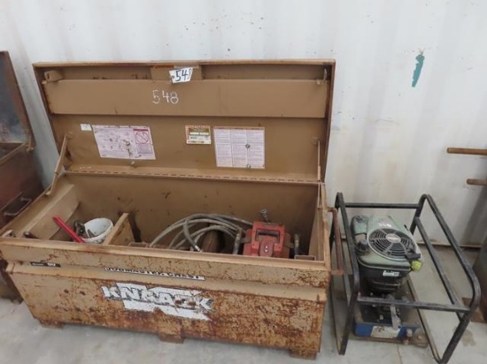 20 Ton Steel Pole Jacking Device, single acting, 6" stroke with 10,000 PSI gas hydraulic pump and