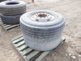 (2) 365/80R20 Tires, with rims (Sales Tax) (WY)