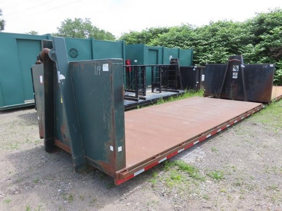 21' Hook Lift Steel Flatbed Body, with stake pockets