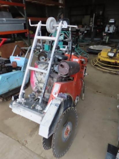 CORE CUT Model CC2500 Walk Behind Concrete Saw, s/n 1274848, powered by Honda 20HP dual fuel gas