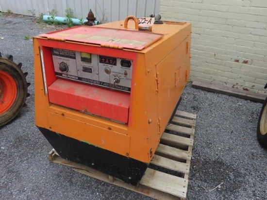 MULTIQUIP Model BLW300SS Welder Generator, s/n 4636118, powered by Kubota 3 cylinder diesel engine,