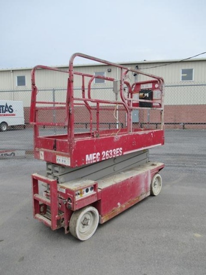 2009 MEC Model 2633ES Electric Scissors Lift, s/n 11101095, powered by 24 volt DC electric, equipped