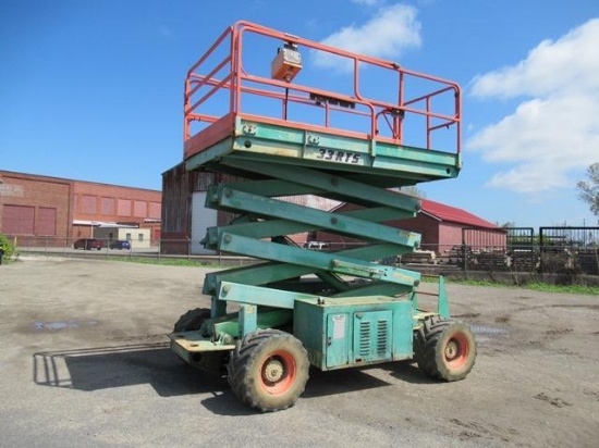 1999 JLG Model 33RTS, 4x4 Rough Terrain Scissors Lift, s/n 0200057974, powered by 4 cylinder dual