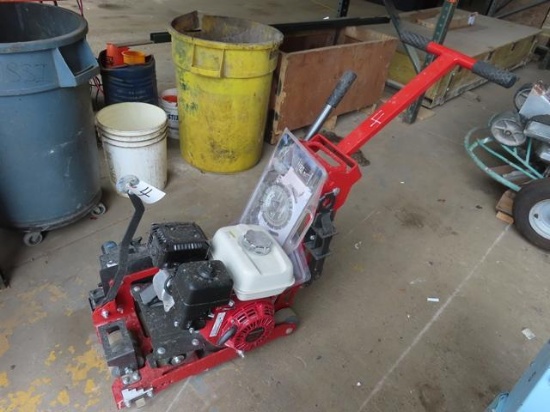 GORILLA Model GCT-8 Soft-Cut Walk Behind Concrete Saw, s/n 080724162619, powered by Honda GX200 gas