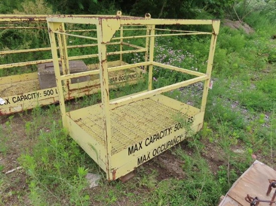 4'3" x 3' Man/Material Basket, 500 lb capacity, with fork pockets