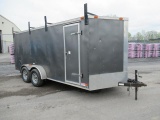 2013 BENDRON 16' V-Nose Tandem Axle Enclosed Utility Trailer, VIN# 5UZBE1621DD025003, equipped with