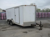 2011 KING AMERICAN 14' V-Nose Tandem Axle Enclosed Utility Trailer, VIN# 517BE1426BD005037, 7'