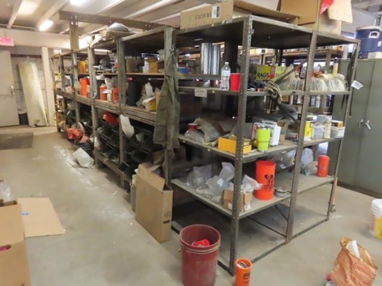 (7) Metal Racks and Contents Including: nuts and bolts, screws, hardware, and miscellaneous (BUYER
