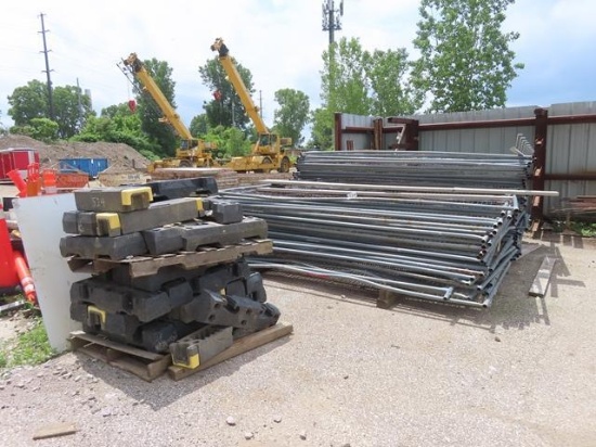(68) 12' Sections of 80" High Temporary Chain Link Fencing, with rubber bases
