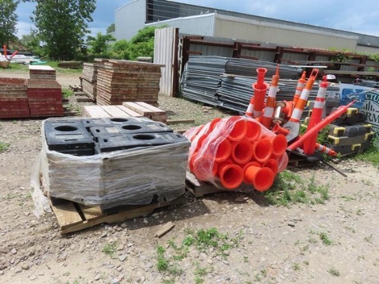 Safety Cones with Bases, Signs, and Sign Stands