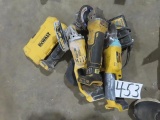 (5) DEWALT Cordless Angle Grinders, with (1) battery and charger