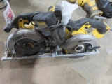 (2) DEWALT Cordless Circular Saws, with (1) battery and charger