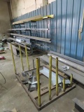 Steel Rack and Contents Including: I-beams, box and angle steel, flat stock, and steel plate rack