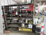 (4) Metal Shelves and Contents Including: flare kits, assorted hand tool, and assorted coatings