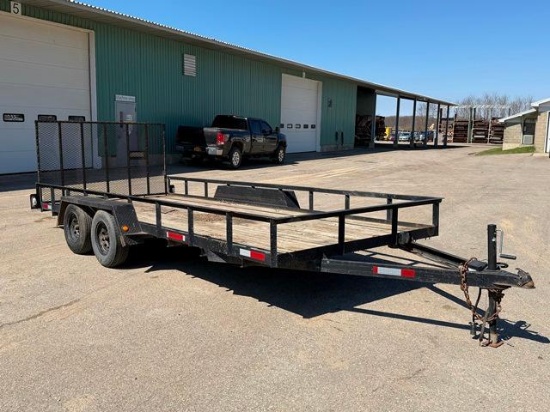 2003 RIDGE Tandem Axle Tag-A-Long Trailer, VIN# 4MYTE162X31000051, equipped with 18' level deck with