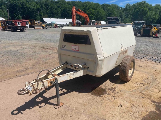 1992 INGERSOLL RAND Model P185CWJD, 185CFM Portable Air Compressor, s/n 216572UIB328, powered by JD