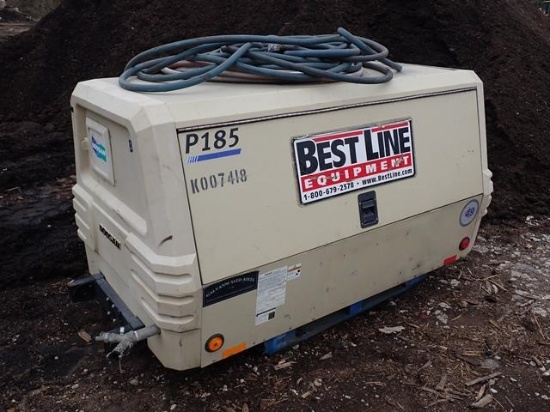 2013 DOOSAN Model P185WJD-T4i, 185CFM Skid Mounted Air Compressor, s/n 453789UDXD75, powered by JD