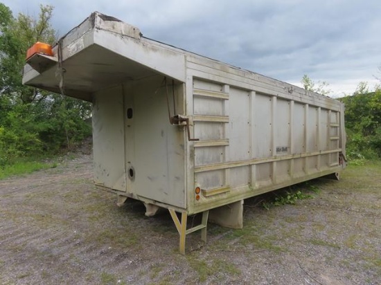 BAXTER BUILT 18'4" Insulated Aluminum Dump Body, equipped with folding gate, chute, and manual tarp