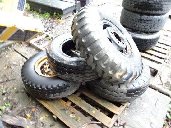 (4) Assorted Tires (3 With Rims)