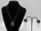 Silver 19â€ Necklace w/ Silver Hoop Earrings Silver 19â€ Necklace w/ Silver Hoop Earrings main mat