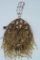 Brown, Long Beads Hand Purse Brown cloth purse with brown and gold beaded appliques and sequins, as