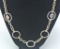 Designer Inspired Gold Colored Necklace W/ Silver Designer Inspired Gold Necklace W/ Silver & Rose G