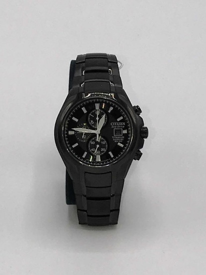 Watch, Citizen Eco-Drive Titanium Sapphire, Black Citizen Men's CA0265-59E Eco-Drive Titanium Watch.