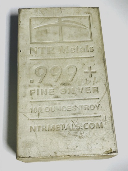 100 troy ounce silver bar NTR Metals, which stands for â€œNorthern Texas Refiningâ€ produces high q