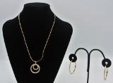 Gold Colored 19â€ Necklace & Earrings Gold Colored 19â€ Necklace w/Gold Colored Hoop Earrings main