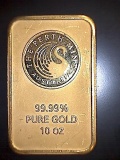 10 ounce The Perth Mint Australia Gold Bars Meticulously struck from .9999 fine Gold and featuring t
