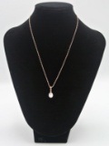 Rose Gold colored Swarovski Elements Necklace and Rose Gold Colored Chain with Swarovski elements Pe