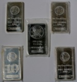 10 troy ounce silver bars This lot contains (4) Anna Willess Williams Ten Troy Ounces and (1) 10-tro