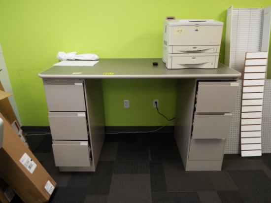 Standing work station with 6 drawers and HP LaserJet 5100tn. Two drawer Pri