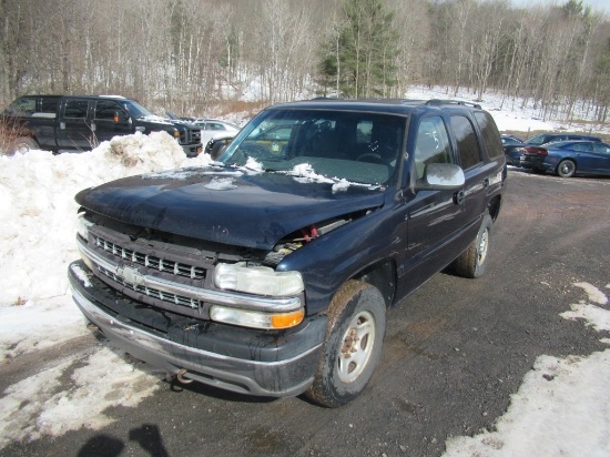 "06 Chevrolet Tahoe  Subn BL 8 cyl  4X4; No brakes; Started with Jump on 2/