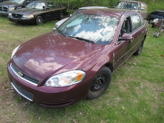 07 Chevrolet Impala  4DSD RD 6 cyl  Started on 5/13/21 AT PB PS R AC PW VIN: 2G1WB58K479304562; Defe