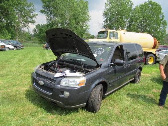 "08 Chevrolet Uplander  Subn GY 6 cyl  Started with Jump on 6/8/21 AT PB PS AC PW VIN: 1GNDV23W28D18