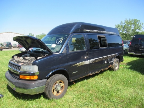 06 Chevrolet G3500 Express  Van BL 8 cyl  Broken Windows; Started with Jump on 6/8/21 AT PB PS R AC 