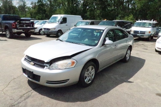 07 Chevrolet Impala  4DSD GY 6 cyl  Start w Jump 8/30 AT PB PS R AC PW VIN: 2G1WB58K979309885; Defec