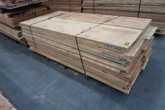 Lot of (9) Pallets of Wood  8 ft 2 in x 4in; 8 ft x 2 ft Plywood and 7 ft x 2 ft Frames