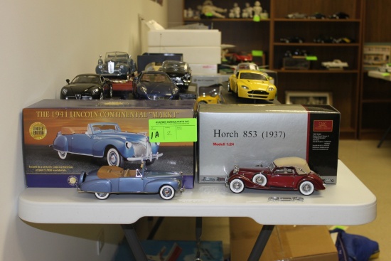 1941 Lincoln Continental Mark I by the Franklin Mint and a Horch H53 from 1