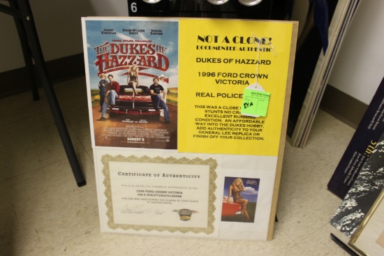 Group of posters including Dukes of Hazard Certificate